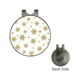 Gold Snow Flakes Snow Flake Pattern Hat Clips With Golf Markers by Sapixe