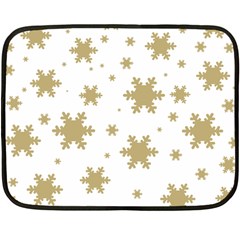 Gold Snow Flakes Snow Flake Pattern Double Sided Fleece Blanket (mini)  by Sapixe