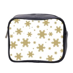 Gold Snow Flakes Snow Flake Pattern Mini Toiletries Bag 2-side by Sapixe