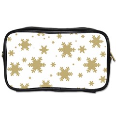 Gold Snow Flakes Snow Flake Pattern Toiletries Bags