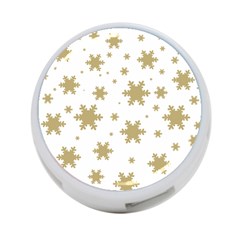 Gold Snow Flakes Snow Flake Pattern 4-port Usb Hub (two Sides)  by Sapixe