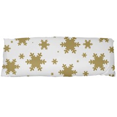 Gold Snow Flakes Snow Flake Pattern Body Pillow Case Dakimakura (two Sides) by Sapixe