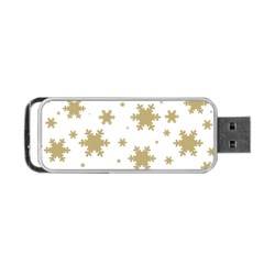 Gold Snow Flakes Snow Flake Pattern Portable Usb Flash (two Sides) by Sapixe