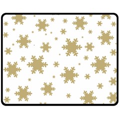 Gold Snow Flakes Snow Flake Pattern Double Sided Fleece Blanket (medium)  by Sapixe