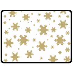 Gold Snow Flakes Snow Flake Pattern Double Sided Fleece Blanket (large)  by Sapixe