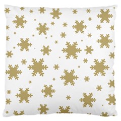 Gold Snow Flakes Snow Flake Pattern Large Flano Cushion Case (one Side) by Sapixe