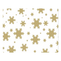 Gold Snow Flakes Snow Flake Pattern Double Sided Flano Blanket (large)  by Sapixe