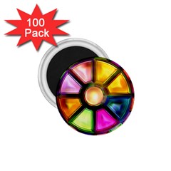 Glass Colorful Stained Glass 1 75  Magnets (100 Pack)  by Sapixe