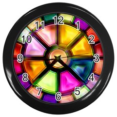 Glass Colorful Stained Glass Wall Clocks (black) by Sapixe