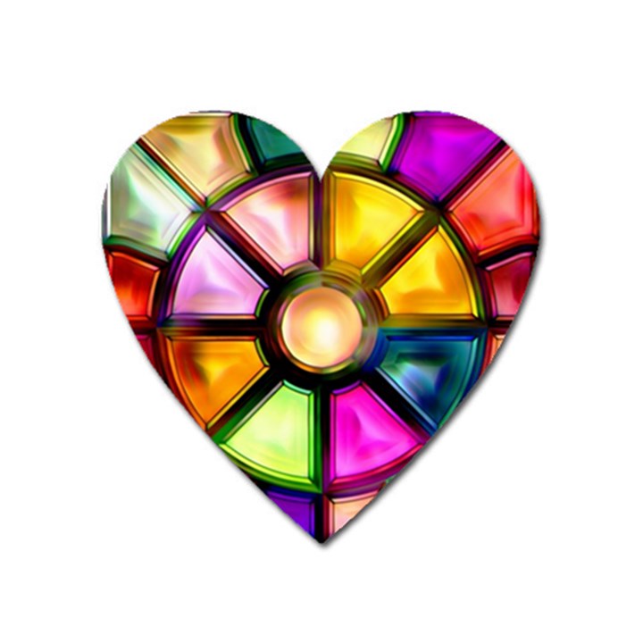 Glass Colorful Stained Glass Heart Magnet