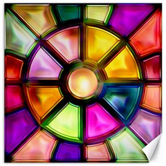 Glass Colorful Stained Glass Canvas 16  X 16   by Sapixe