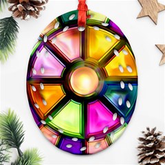 Glass Colorful Stained Glass Ornament (oval Filigree) by Sapixe