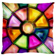 Glass Colorful Stained Glass Large Cushion Case (one Side) by Sapixe