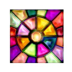 Glass Colorful Stained Glass Small Satin Scarf (square)