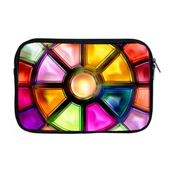 Glass Colorful Stained Glass Apple Macbook Pro 17  Zipper Case by Sapixe