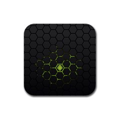 Green Android Honeycomb Gree Rubber Square Coaster (4 Pack)  by Sapixe