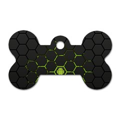 Green Android Honeycomb Gree Dog Tag Bone (two Sides) by Sapixe