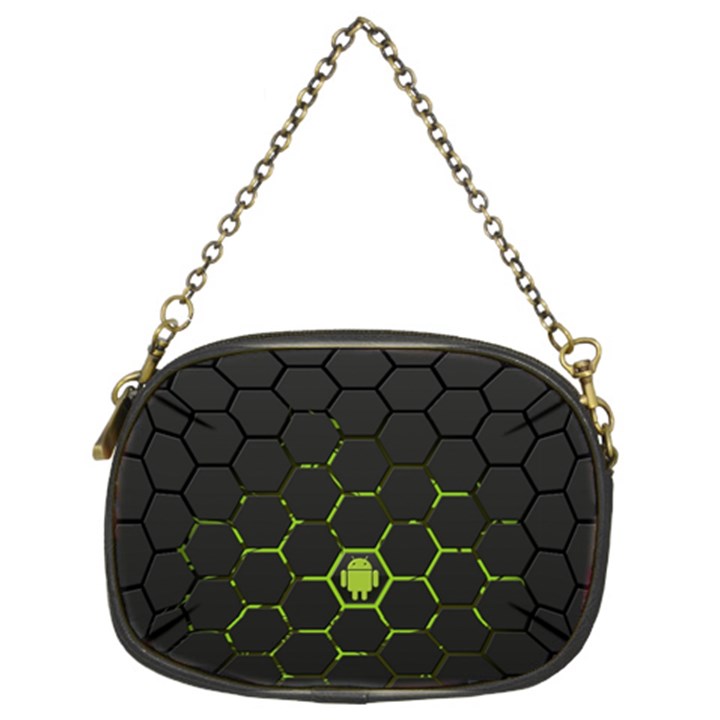 Green Android Honeycomb Gree Chain Purses (Two Sides) 