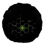 Green Android Honeycomb Gree Large 18  Premium Round Cushions Back