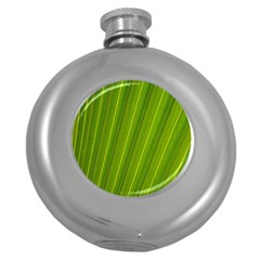 Green Leaf Pattern Plant Round Hip Flask (5 Oz) by Sapixe