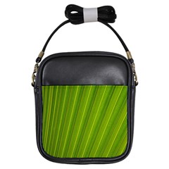 Green Leaf Pattern Plant Girls Sling Bags by Sapixe