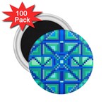 Grid Geometric Pattern Colorful 2.25  Magnets (100 pack)  Front