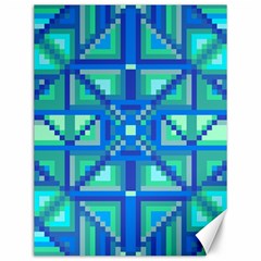 Grid Geometric Pattern Colorful Canvas 12  X 16   by Sapixe