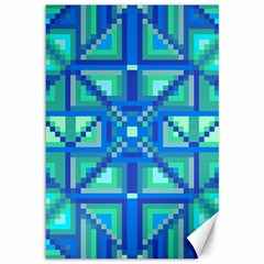 Grid Geometric Pattern Colorful Canvas 12  X 18   by Sapixe