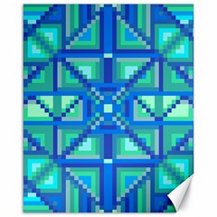 Grid Geometric Pattern Colorful Canvas 16  X 20   by Sapixe