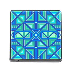 Grid Geometric Pattern Colorful Memory Card Reader (square) by Sapixe