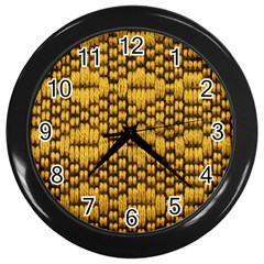 Golden Pattern Fabric Wall Clocks (black) by Sapixe