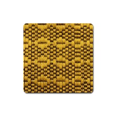 Golden Pattern Fabric Square Magnet by Sapixe