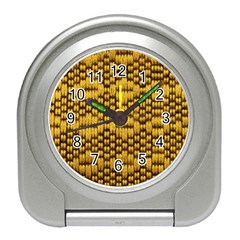 Golden Pattern Fabric Travel Alarm Clocks by Sapixe