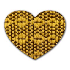 Golden Pattern Fabric Heart Mousepads by Sapixe