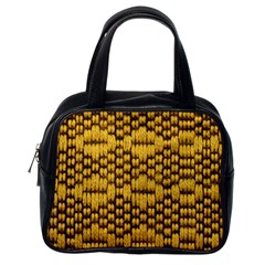 Golden Pattern Fabric Classic Handbags (one Side) by Sapixe