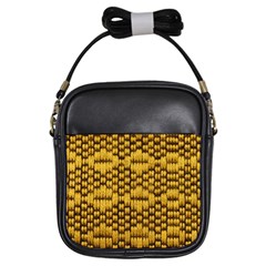 Golden Pattern Fabric Girls Sling Bags by Sapixe