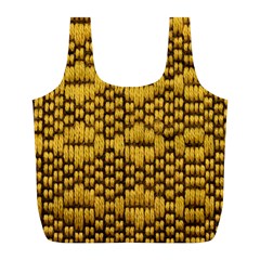 Golden Pattern Fabric Full Print Recycle Bags (l)  by Sapixe