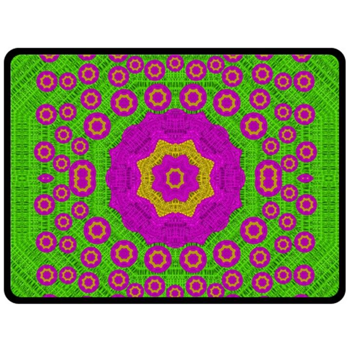 Decorative Festive Bohemic Ornate Style Fleece Blanket (Large) 