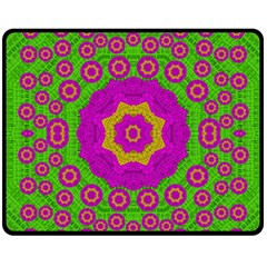 Decorative Festive Bohemic Ornate Style Fleece Blanket (medium)  by pepitasart