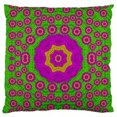 Decorative Festive Bohemic Ornate Style Large Cushion Case (two Sides) by pepitasart