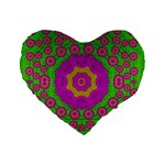 Decorative Festive Bohemic Ornate Style Standard 16  Premium Heart Shape Cushions Front