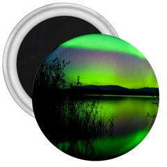 Green Northern Lights Canada 3  Magnets by Sapixe