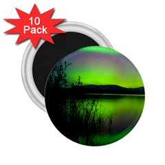 Green Northern Lights Canada 2 25  Magnets (10 Pack)  by Sapixe