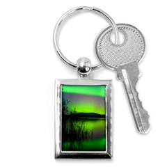 Green Northern Lights Canada Key Chains (rectangle)  by Sapixe