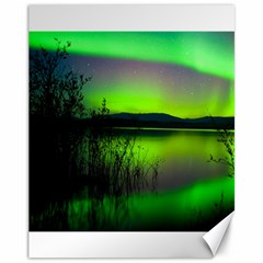 Green Northern Lights Canada Canvas 11  X 14   by Sapixe