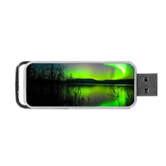 Green Northern Lights Canada Portable Usb Flash (one Side) by Sapixe