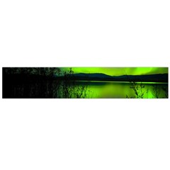 Green Northern Lights Canada Large Flano Scarf  by Sapixe