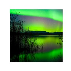 Green Northern Lights Canada Small Satin Scarf (square)