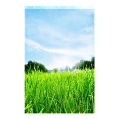 Green Landscape, Green Grass Close Up Blue Sky And White Clouds Shower Curtain 48  x 72  (Small) 