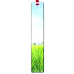 Green Landscape, Green Grass Close Up Blue Sky And White Clouds Large Book Marks Front